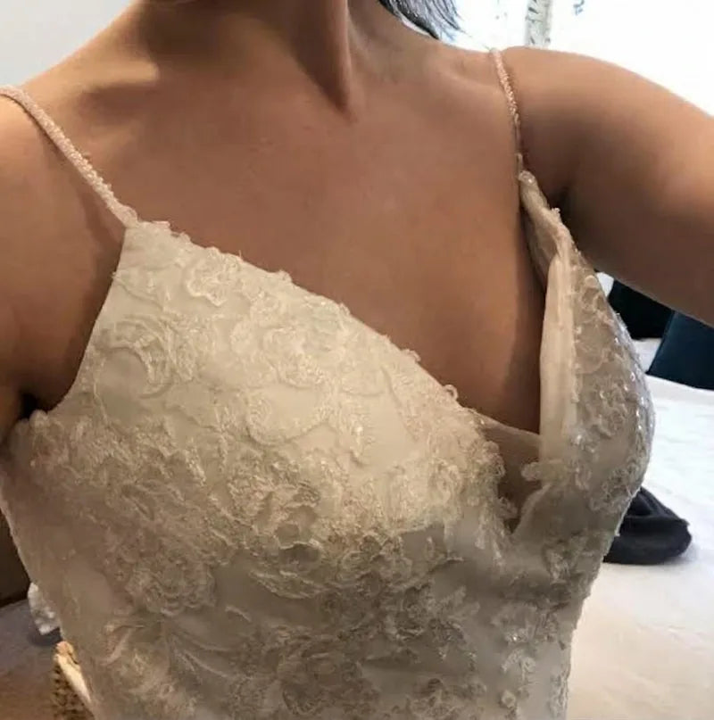 Wedding dress neckline gaping away from the chest