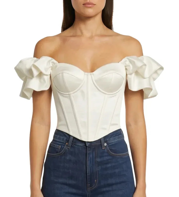 Structured corset top with a band under the bust